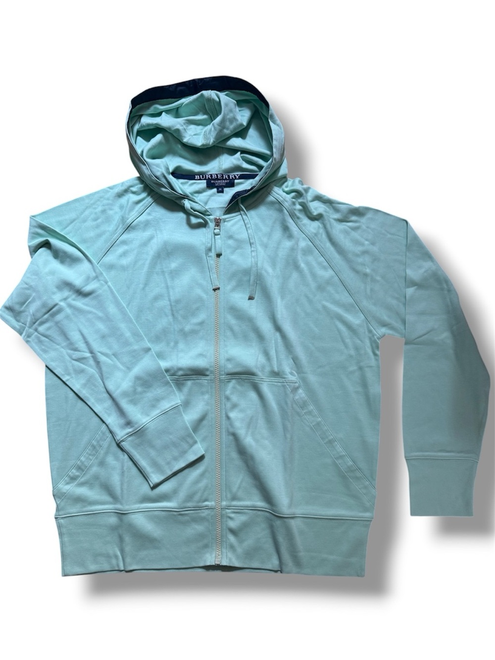 Burberry Mint Greent Zip-Up Hoodie with Hood. Medium. Brand New